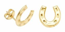 9ct Oro Giallo Ferro di Cavallo Orecchini