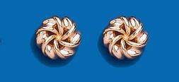 9ct Oro Rosa Nodo Orecchini