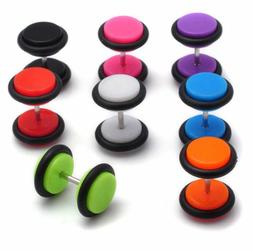 Acciaio Inox Piercing Orecchino Unisex Finto Dilatatore Fake