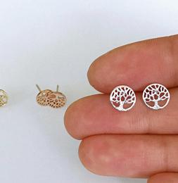 Albero Della Vita Orecchini, 925 Argento Sterling Post Delic