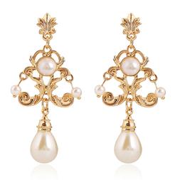 Am _ Sera Festa Donna lungo Palazzo Perle Finte Massiccio Or