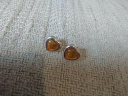 ambra con argento, orecchini