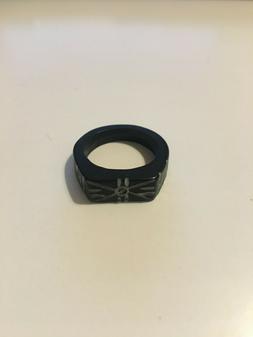 ANELLO IN AVORIO NERO ARTIGIANALE UOMO DONNA...OCCASIONE!!!!