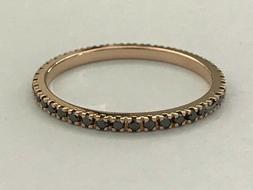 ANELLO VERETTA ORO ROSA 18 KT CON DIAMANTI NERI 0,30 CT - ID