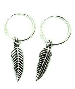 Piuma Originale 925 Argento Cerchio 22g  12mm Cerniera