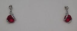 Argentati Di Cristallo Swarovski Rosso Rubino Gioiello Per C