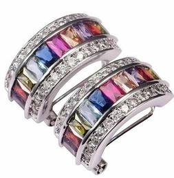 Argento 925 Morganite rosa zaffiro topazio granato ametista 