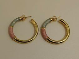 Cerchio Oro Smalto Rosa Azzurro Perlato Retr&Ograve; Vintage