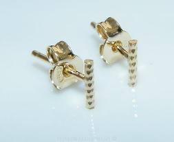 Uomo Donna Perno Barretta Diamantata Pl Oro Giallo 1 Paio