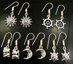 argento 925 placcato ossidato orecchini 5 paia