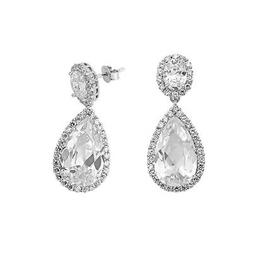 Jewelco London Argento Pera Zirconia Cubica Lacrime Di Gioia