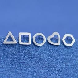 Argento Sterling Geometria Cuore Triangolo Cerchio Esagonale
