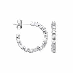 Jewelco London Argento Zirconi Illusion-Set Interno Fuori Et