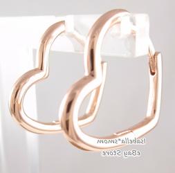 Asimmetrico Cuore Autentico PANDORA Rosa Placcato Oro Orecch