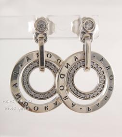 Autentico Pandora Circles Logo Argento Goccia/Orecchini Pend