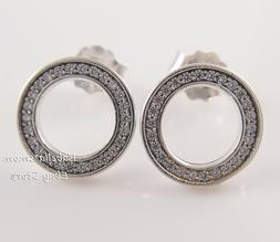 Autentico Forever Pandora Argento Halo Cerchio Orecchino 290