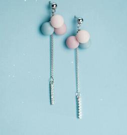 Rosa Mongolfiera Ball Sfera Con Catenina 925 Argento Sterlin