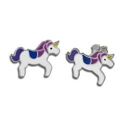 Unicorno Bianco Chiusura A Farfalla 925 Gioielli Tw Sdo8141w