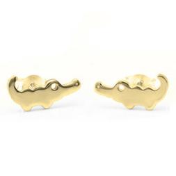 Bambino Alligatore 24k Placcato Oro Bambini Orecchini