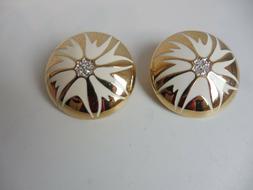 Bella Raro Orecchini/Orecchini a Clip Placcato Oro/Beige Pie