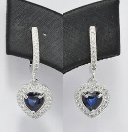 In Argento 925 Con Zaffiri Blu Cuore Naturali