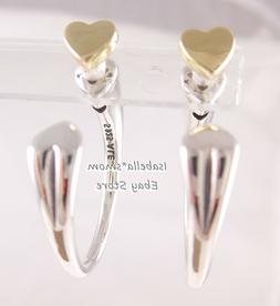 Bicolore Cuore Autentico PANDORA Argento/Oro Orecchino Love 