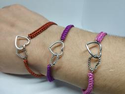 Bracciali Cuori intrecciati in Argento 925/1000 con chiusura