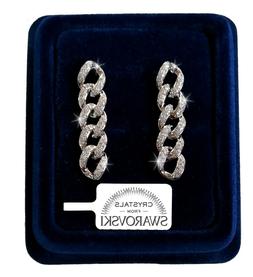 Pl. Oro Bianco 18k Con Cristalli Swarovski