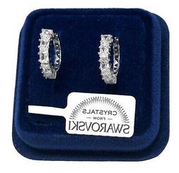 Uomo Donna Pl.oro Bianco 18k Con Cristalli Swarovski Argen