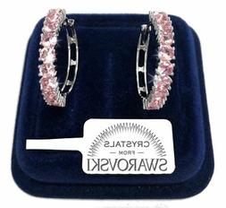 Grandi 25mm Pl.oro Rosa 18k Con Cristalli Swarovski Sw/15