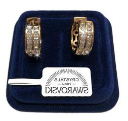 Uomo Donna Pl. Oro Giallo 18k Con Cristalli Swarovski Sw4/2