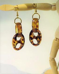 CG5539 Finto Guscio Tartaruga Catena Orecchini