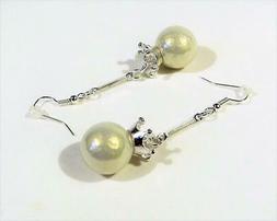 Con Grande Perlato Goccia & Placcato Argento Corone