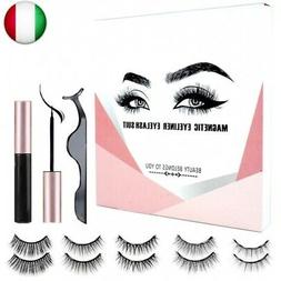 Johiux Ciglia Magnetiche con Eyeliner Magnetico Kit, 5 Paia 