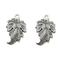 Ciondoli in lega decorativi fai da te foglia argento antico 