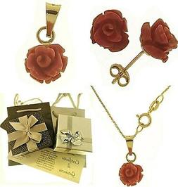 Collana Catenina Corallo Donna Oro Giallo 18 Kt 750