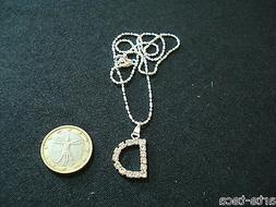 ciondolo pendolo lettera D 2,5 cm iniziale collana strass ar