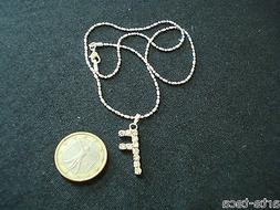 ciondolo pendolo lettera F 2,5 cm iniziale collana strass ar