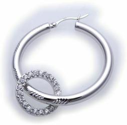 A Cerchio Vero Argento 925 Con Zirconia Sterling Qualit&agrave;