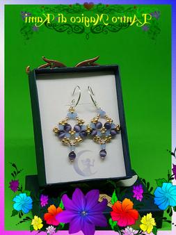 &nbsp; Di Pietra Di Gatto Blu, Swarovsky E Argento 925