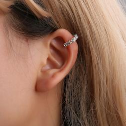 Cn_1pz Donna Ciondolo Strass Clip per Orecchio su Cuff Finto