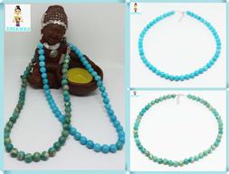 Colla in Turchese e  Turchese Africano con Gancio in Argento