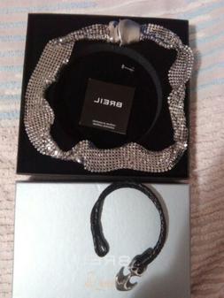 Collana  breil steel silk + orecchino oro 750 + bracciale co