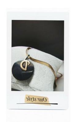 Collana BROOKLYN acciaio oro/argento pendente nero iniziale 