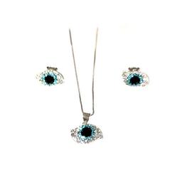 In Argento 925 Forma Occhio Con Brillantini