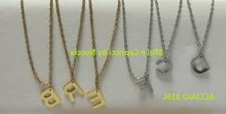 Collana donna uomo ACCIAIO 316L ALFABETO lettera iniziale gi