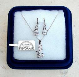 collana e orecchini da donna oro bianco