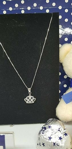 COLLANA IN ARGENTO BLUKAPRI  925&deg; CON PENDENTE CORONA  ZIRC