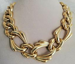 Parure Vintage '80s Choker Gold Earrings Necklace