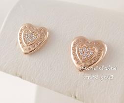 Con Griffe Cuore Autentico Pandora Rosa Placcato Oro Logo Or